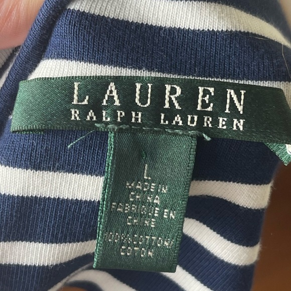 Lauren Ralph Lauren Navy & White Striped Nautical Blazer Size Large - Picture 5 of 7